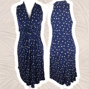 LOFT Navy Blue Sleeveless Lightweight Midi Dress